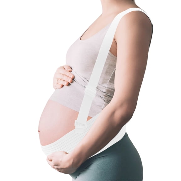Vocoste Pregnancy Belly Band Maternity Belly Band with Adjustable Straps, Maternity Belt, White, X-Large