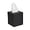 Plain Black, variant on ABCISI Tissue Box Cover with Storage Tray, Black Leather-Textured Square Tissue Holder with Side Dispensing Opening, 6.1 x 5.7 x 6.6 Inch Organizer for Bathroom, Bedroom and Office
