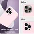 thumbnail image 3 of for iPhone 15 Pro Max Case, Silicone Upgraded [Camera Protection] for iPhone 15 ProMax Case with [2 Screen Protectors], Anti-Scratch Microfiber Lining, 6.7 inch, Chalk Pink, 3 of 11