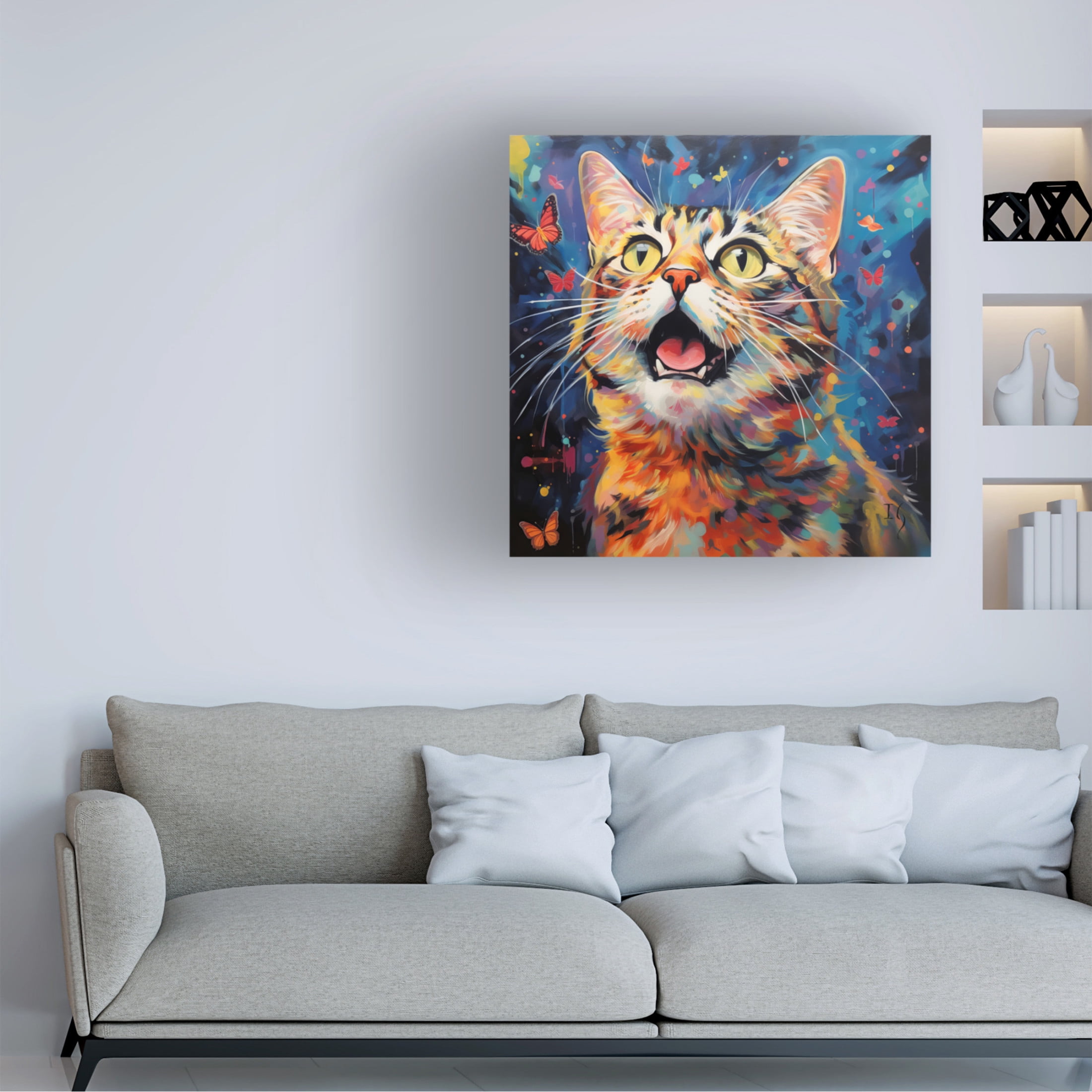 Canvas Wall Art - Ivan Guaderrama 'Butterfly Dance' Wall Art for Living Room, Bedroom, or Office Décor by Trademark Fine Art - 18 x 18 Inches