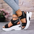 thumbnail image 3 of Dakaela Sport Walking Sandals for Women Wedge Platform Hiking Slip on Shoes Mesh Summer Sandal Black 8, 3 of 6