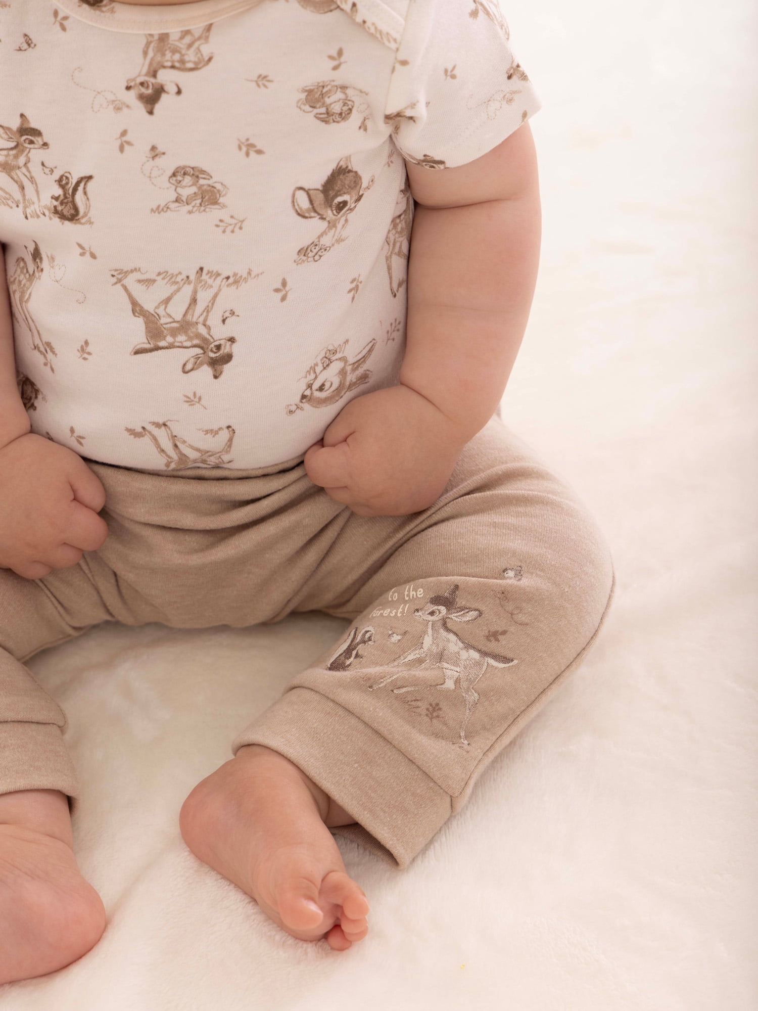 Disney Baby Wishes + Dreams Bambi Infant Baby Jogger Pants, 3-Pack, Sizes Newborn-12 Months
