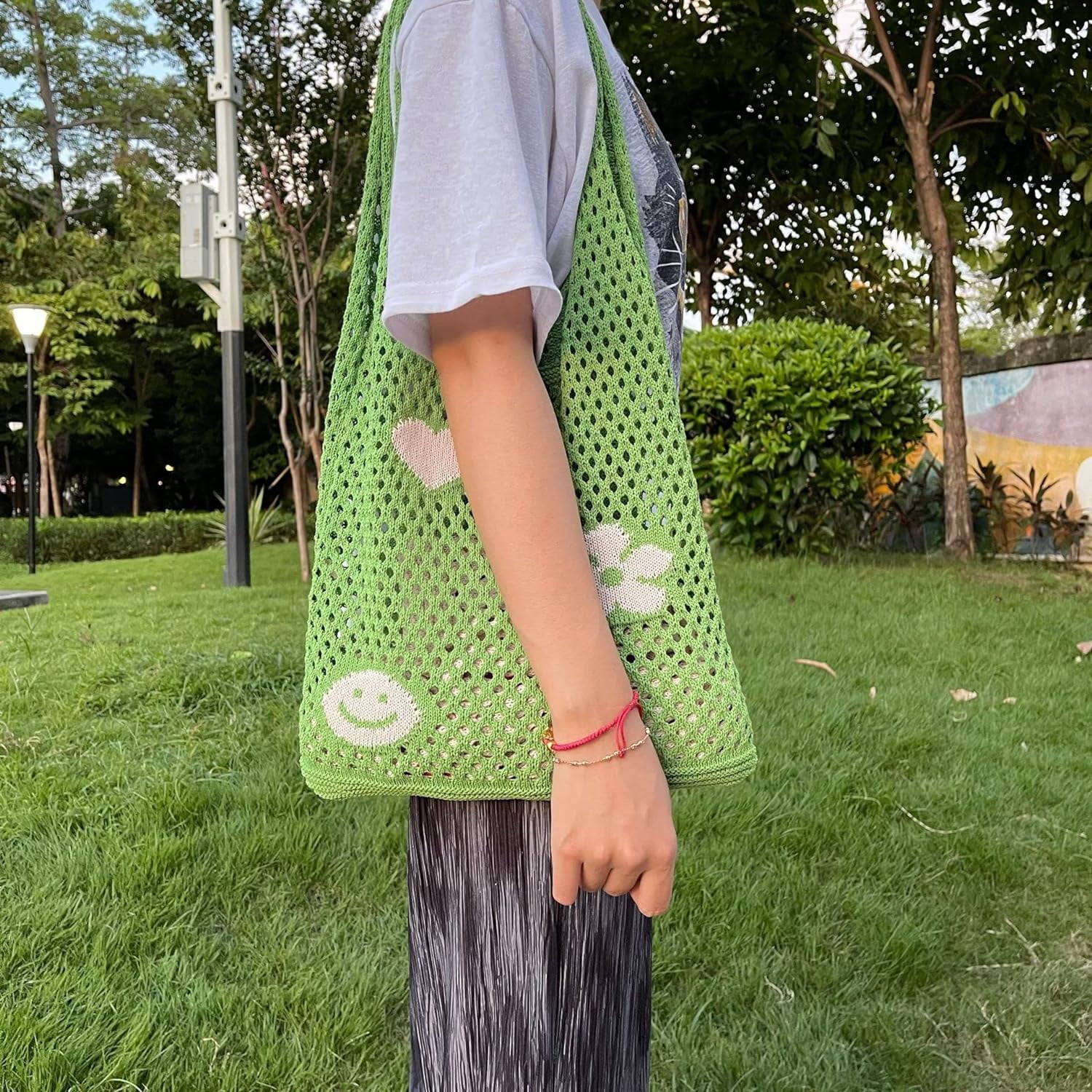 Kukuzhu Fairy Tote Bag Aesthetic Tote Bag Y2k Bag Tote Bag Aesthetic Y2k Crochet Tote Bag Aesthetic