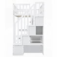 thumbnail image 4 of Twin Loft Bed with White Wood Construction & Built-in Storage & Desk, 4 of 23