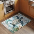 thumbnail image 2 of 2x3 Ft Entryway Area Rug, Sea Turtle Coastal Kitchen Rug Runner Washable Floor Mat, Starfish Coral Summer Beach Non Slip Indoor Door Mat Throw Carpet for Bathroom Living Room Bedroom, 2 of 8