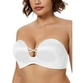 thumbnail image 2 of Deyllo Women Anti-Slip Strapless Bra Full Figure Bras Seamless Wireless Push Up Underwire White Bras Clothes Size 38C, 2 of 4
