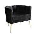 thumbnail image 4 of HMD Moveis Velvet Flared Arm Chair With Stool, Black, 4 of 8