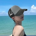 thumbnail image 4 of Women Baseball Hat Hollow Mesh Breathable Adjustable Contrast Color Lightweight Sun Protection Anti-UV Decorative Lady Outdoor Travel Hat, 4 of 7