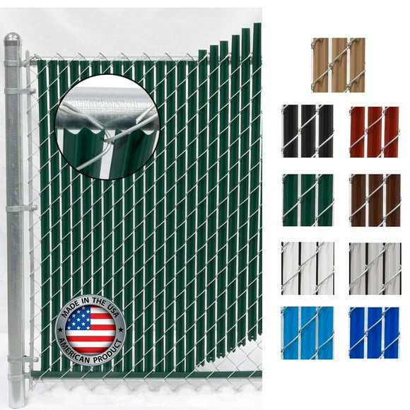 FenceSource Wave Slat (9 colors) Single Wall Bottom Locking Privacy Slat for 4, 5, 6, 7 and 8 chain Link Fence (7 ft, green)