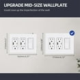 thumbnail image 2 of 3-Gang Screwless Decorative Wall Plates, Mid-Size Unbreakable Thermoplastic Faceplate Cover for Decorator Receptacle Outlet Switch, UL Listed (5 Pack, White), 2 of 7