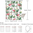 thumbnail image 4 of Flamingo Shower Curtain for Bathroom Palm Leaf Shower Curtain Tropical Shower Curtain Set with Hooks Tropical Bathroom Decor Pink Flamingo Gifts Green Leaf Shower Curtain, 72" W x 72" H, 4 of 6