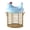 Blue-Gold, variant on Metal Wire Chicken Egg Storage Basket with Ceramic Chicken Design Lid, Decorative Fresh Egg Holder Portable Round Collecting Basket, Kitchen Countertop Organizer for Eggs Vegetables Pantry Use