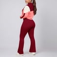 thumbnail image 4 of MAIHAN-Women Two Piece Outfits Workout Sets Women's Color Block Zip Up Tracksuit - Matching Jacket & Slim Fit Pants Set for Running, Yoga & Casual Wear(Red,S), 4 of 7