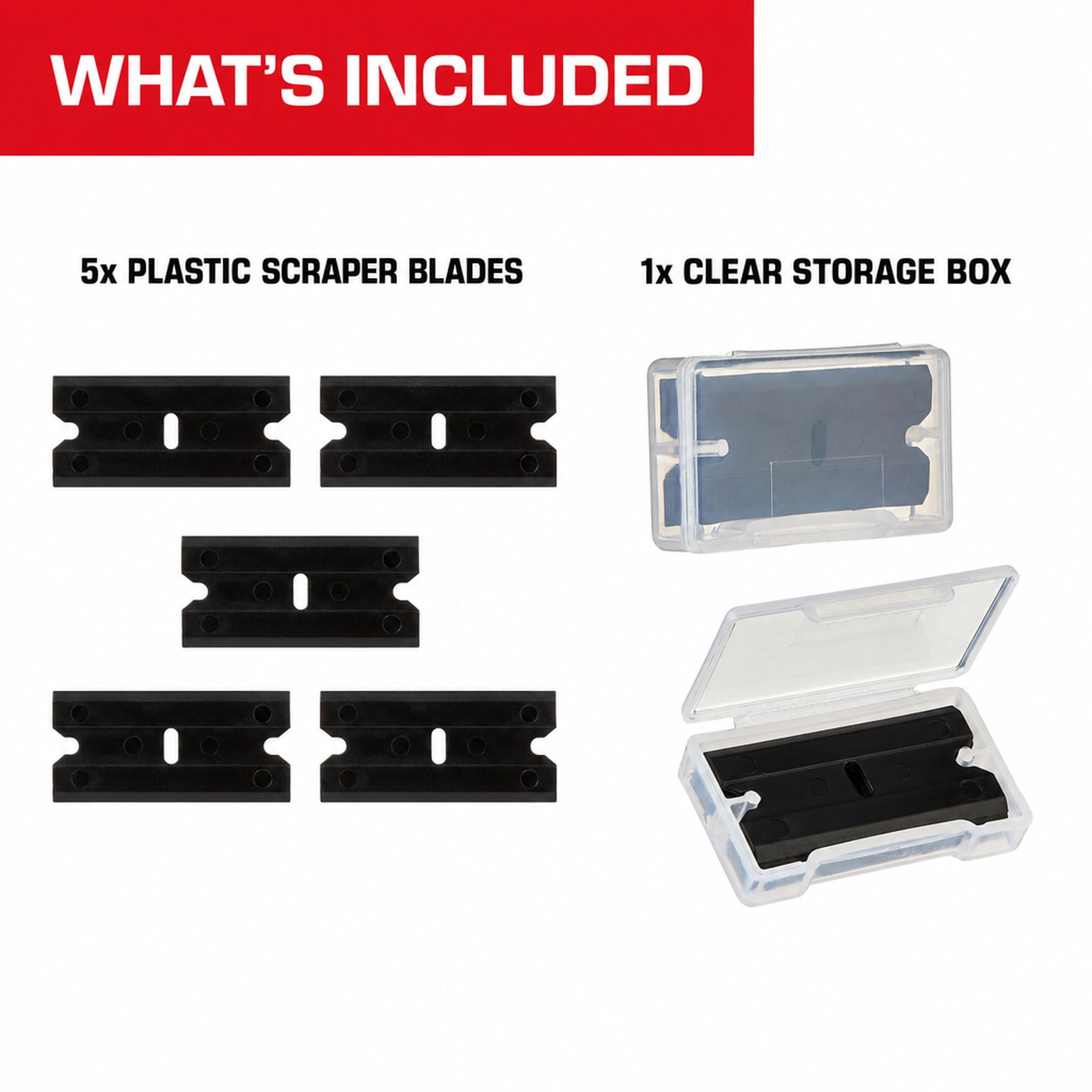 Hyper Tough Plastic Scraper Blades, 5 Pack