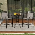 thumbnail image 4 of Costway Outdoor Counter Stools Set of 2 with Footrest & Armrests Metal Frame for Backyard Coffee, 4 of 8