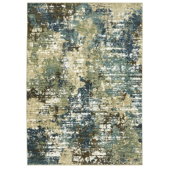 Oriental Weavers Reed Area Rug RE06A Contemporary Blue Abstract 3' 3" X 5' Rectangle
