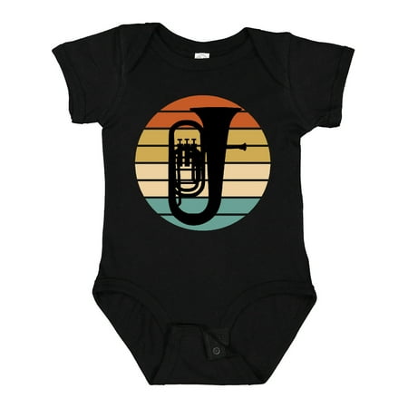 

Inktastic Tuba Music Retro Sunset Silhouette Gift Baby Boy or Baby Girl Bodysuit