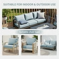 thumbnail image 3 of 24" x 22" x 6" Outdoor Seat and Back Cushion, Pack of 3, Replacement Furniture Cushions Deep Seating for Patio Sofas Chairs, Baby Blue, 3 of 8