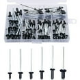 thumbnail image 1 of Black Rivet 120 Pieces Blind Rivets Rivets with Box Aluminum Rivet Pop Rivet Pop Rivets Assortment Round Open Rivets Aluminum Blind Rivets Dome Head Rivets for Metal, 1 of 5