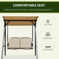 thumbnail image 4 of Outsunny 2 Seater Porch Swing with Canopy, Patio Swing Chair, Outdoor Canopy Swing Bench with Adjustable Shade and Metal Frame, Khaki, 4 of 9