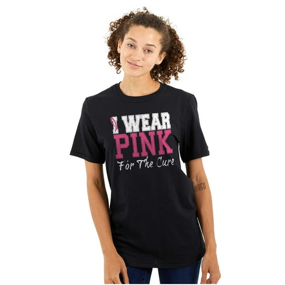 I Wear Pink For The Cure Warrior Women's Graphic T Shirt Tees Brisco Brands S