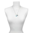 thumbnail image 3 of Delight Jewelry Silvertone Blue Plumeria Flower Silvertone Script Initial Disc - I - Charm Necklace, 20"+3", 3 of 4