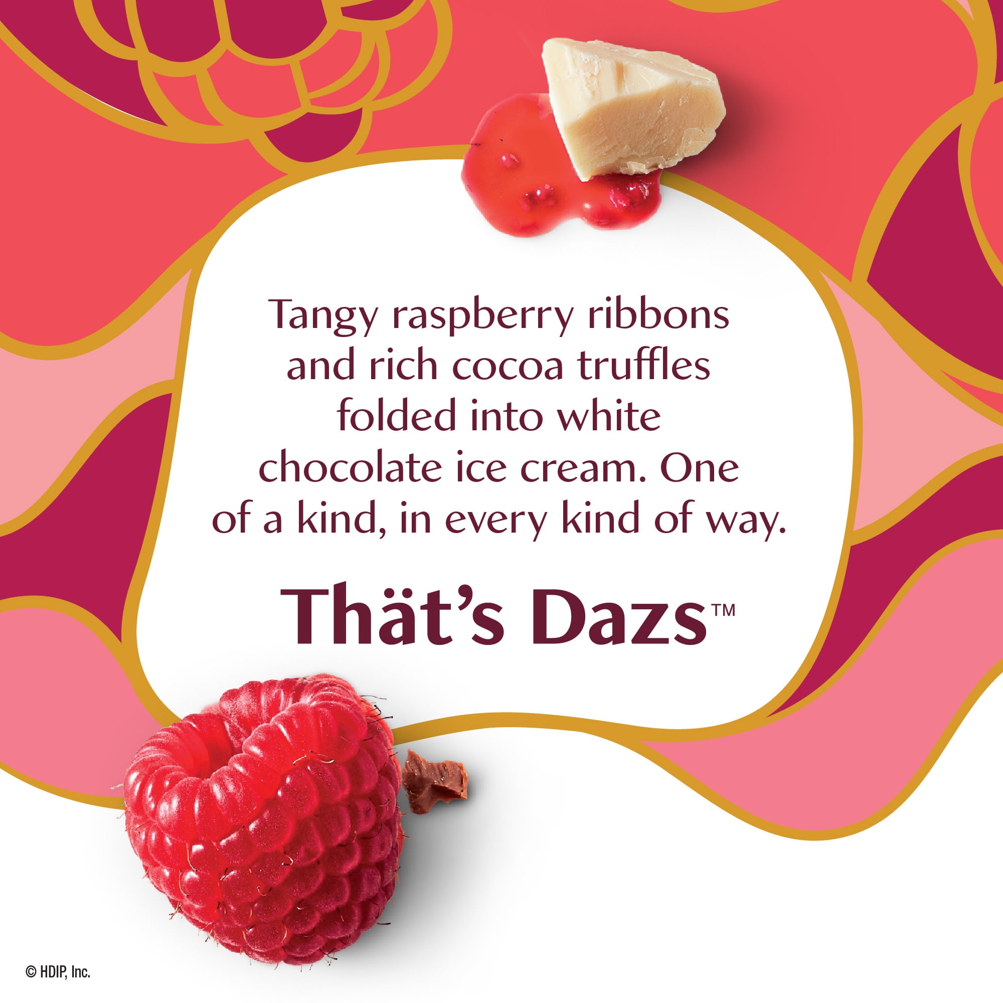 Haagen Dazs White Chocolate Raspberry Truffle Ice Cream, Gluten Free, Kosher, 14 oz