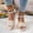 Beige, variant on Women's Crochet Lace-Up Wedge Sandals, Open Toe with Ankle Strap, Comfort Platform Footwear White 36