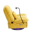 thumbnail image 5 of Resenkos Power Recliner Chair with Voice Control, Bluetooth Music Player, USB Ports, Atmosphere Lamp, Massage Recliner wite 270 Degree Swivel for Living Room, Bedroom, Yellow, 5 of 11
