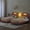 pink, variant on Twin Size Platform Bed With LED Lights and Cute Bear Head Headboard, Modern Upholstered Bed Frame with Strong Wooden Slats Support, No Box Spring Needed/Noise-Free/Easy Assembly