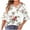 White, variant on Women Fall Clothes V Neck Shirt Flower Print 3/4 Sleeve Top Tees Tshirts Fall Blouse Fall Fashion Must Haves My Items