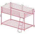 thumbnail image 5 of Zimtown Twin-over-Twin Low Profile Junior Bunk Bed, Pink, 5 of 8