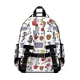 thumbnail image 3 of Baseball Characters White Pattern Backpack for School, Cute School Bag with Adjustable Shoulder Straps and Padded Back, 15.25"x11.5"x5.25", 3 of 5