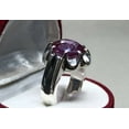 thumbnail image 3 of Natural Deep Purple Amethyst Mens Ring Sterling Silver 925 Purple Amethyst Ring Neelam Ring Purple Gem Ring Handmade Ring, 3 of 3