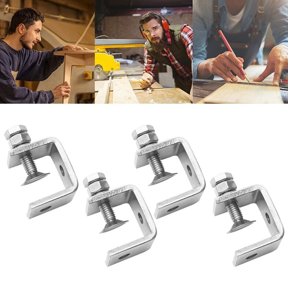 4Pcs Stainless Steel C Clamps Tiger Clamp For Mounting U Clamps Small Desk Clamp