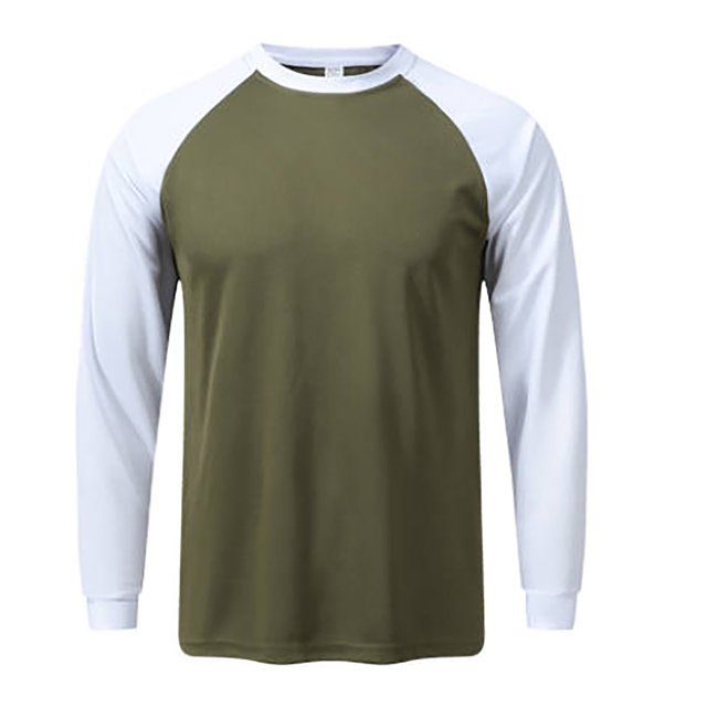 Men's Athletic Color Block Long Sleeve Performance Tee Workout Top for Gym Running and Training Comfort Fit
