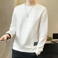 thumbnail image 4 of Ropa para hombre Sudadera con cuello redondo blanca empalmada para hombre Jersey sin capucha Cuello redondo Estilo coreano Ofertas cálidas Novedades, 4 of 5