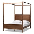 thumbnail image 2 of Baxton Studio Veronica Queen Size Walnut Finished Wood Platform Canopy Bed, 2 of 9