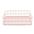 thumbnail image 1 of Cesta de almacenamiento de alambre de oro rosa Cola organizador cosmético de metal 240 × 163 × 67 mm, 1 of 8