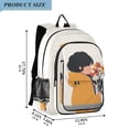 thumbnail image 2 of FORMRS Unisex School Backpack 17" Student Travel Bag with Laptop Compartment, Cartoon Flowers, 2 of 7