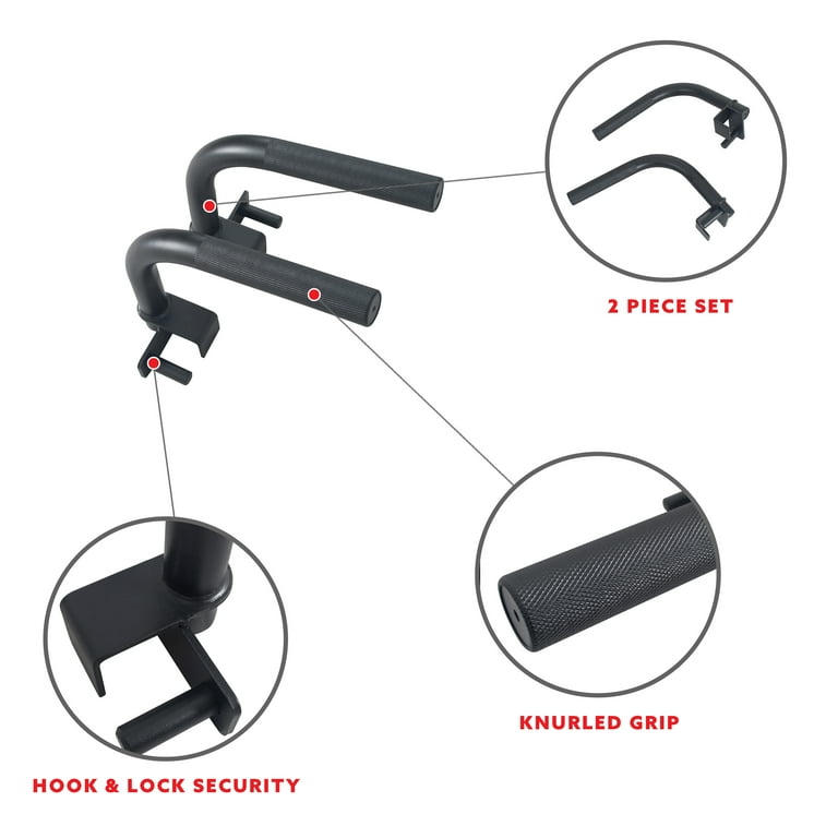 Sunny Health Fitness Dip Bar Attachment, Knurled Grip