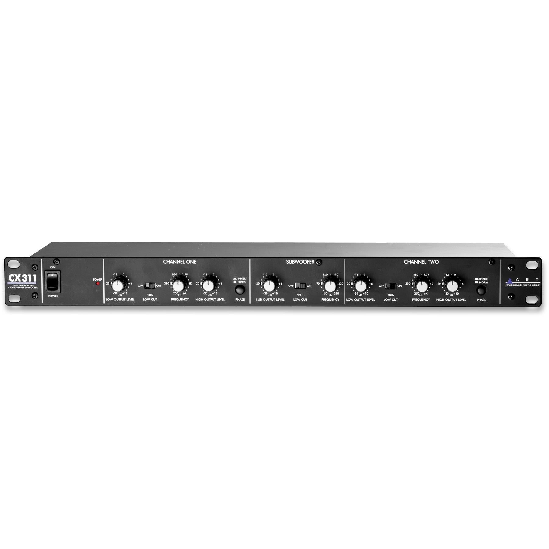 ART CX311 2-Way Crossover with Subwoofer Out Bundle with XLR & TRS Cables