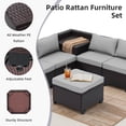 thumbnail image 2 of Ainfox 8 Piece Outdoor Patio Rattan Sectional Storage Furniture Set, All Weather PE Wicker Modular Conversation Sofa with Ottoman & Side Box for Backyard Pool Deck,Gray, 2 of 9