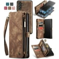 thumbnail image 2 of Wallet Case Compatible with Samsung Galaxy A13 5g 2 in 1 Leather Zipper Detachable Magnetic Phone Case with 10 Card Slots Clutch Purse Cover Samsung Galaxy A13 5g Premium PU Case Brown, 2 of 12