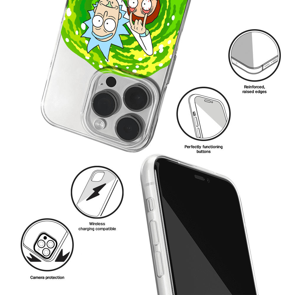 ERT GROUP Handyhülle Für IPhone 14 Plus – Offizielles Rick & Morty Design, TPU, Transparent, Stoßfest