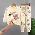 thumbnail image 2 of NOLDARES Baby Girl Clothes Long Sleeve Sweatshirt Pullover Tops + Joggers Pants Fall and Winter Outfit Set(Beige,1-2 Y), 2 of 4