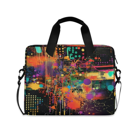 16" Laptop Tote Bag Laptop Sleeve Case Computer Briefcase for Work & Travel Data Streams Pattern