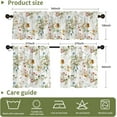 thumbnail image 4 of Yellow Flower Curtain for Kitchen Bathroom Beautiful White Floral Rod Pocket Window Tier Curtains Valance Set 3 Pcs Plant Printed Curtains 54 x 18 inches + 27.5 x 36 inches *2, 4 of 6