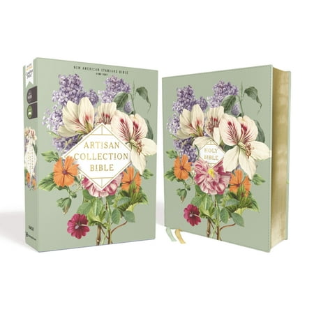 Nasb, Artisan Collection Bible, Leathersoft, Sage Floral, Red Letter Edition, 1995 Text, Comfort Print (Hardcover)