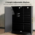 thumbnail image 3 of CZMJY Bathroom Floor Storage Cabinet, 31.5" H Freestanding Pantry Cabinet with 2 Doors and Adjustable Shelves, Kitchen Cupboard for Living Room, Dining Room, Bathroom (Black, 31.5" H), 3 of 9